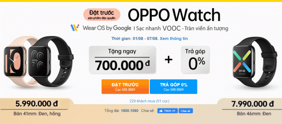 Đặt trước siêu phẩm OPPO Watch đầu tiên với “giá cực tốt”, độc quyền tại Thế Giới Di Động